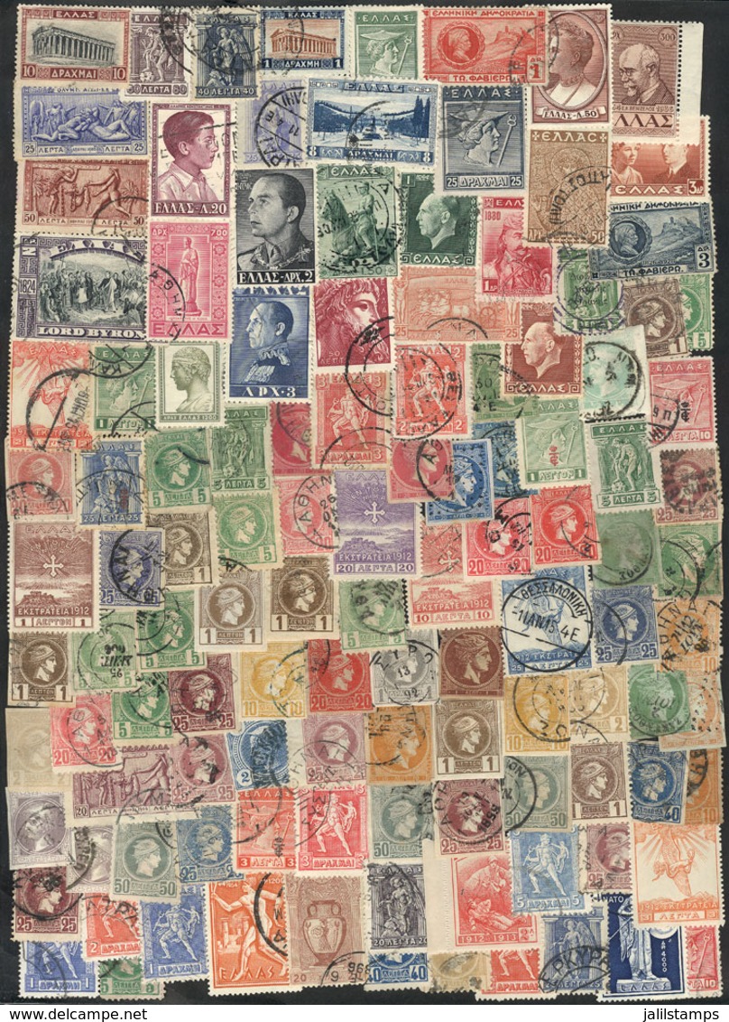 GREECE: Lot With Several Hundreds Stamps From All Periods, Many Very Interesting, Fine To Very Fine General Quality, HIG - Andere & Zonder Classificatie