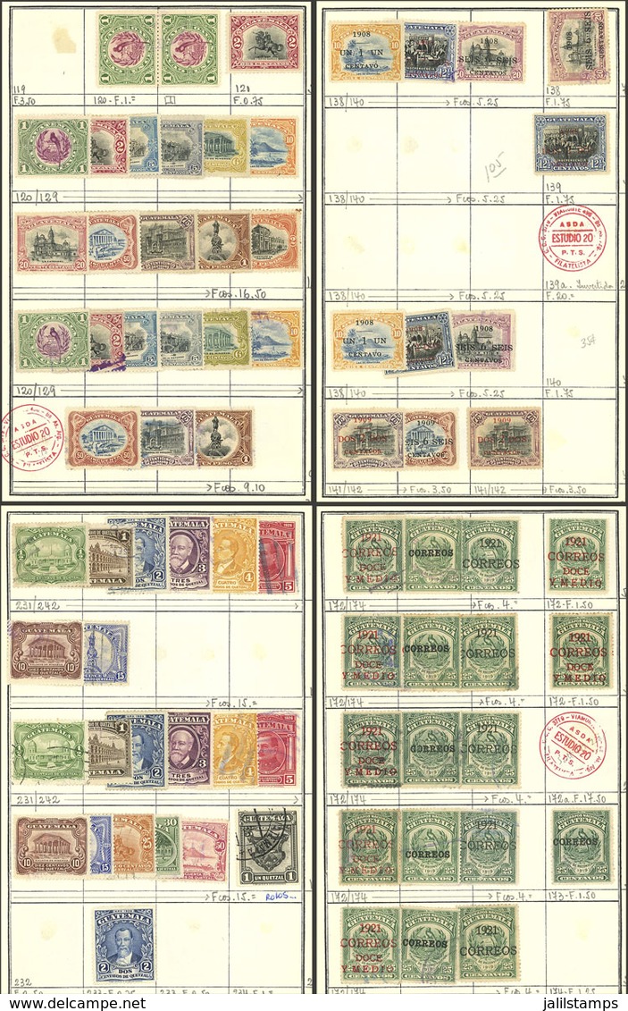 GUATEMALA: Accumulation Of Good Stamps In 5 Approvals Book, Including Good Old Stamps, Used Or Mint, Fine To Very Fine G - Guatemala