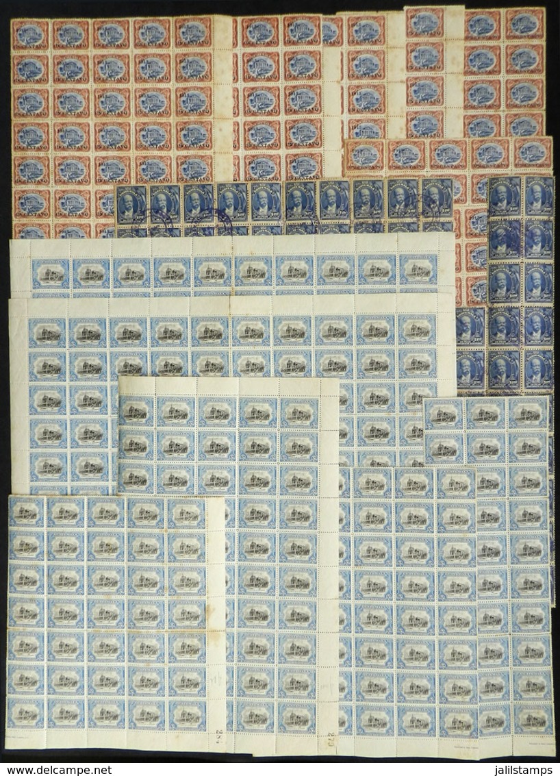 GUATEMALA: Large Number Of Old Stamps In Complete Sheets Or Large Blocks, Used Or Mint, Some MNH Perfect, Others With St - Guatemala