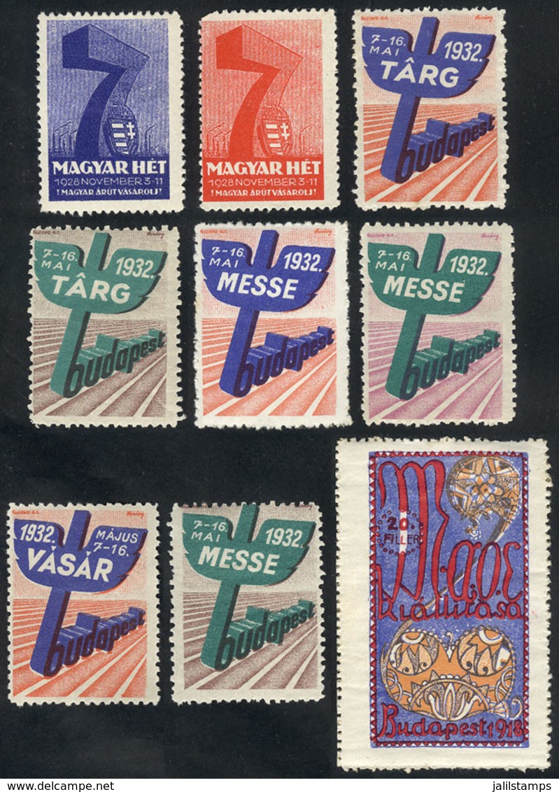 HUNGARY: 9 Old Cinderellas, Very Thematic, Colorful And Interesting Group! - Vignetten (Erinnophilie)