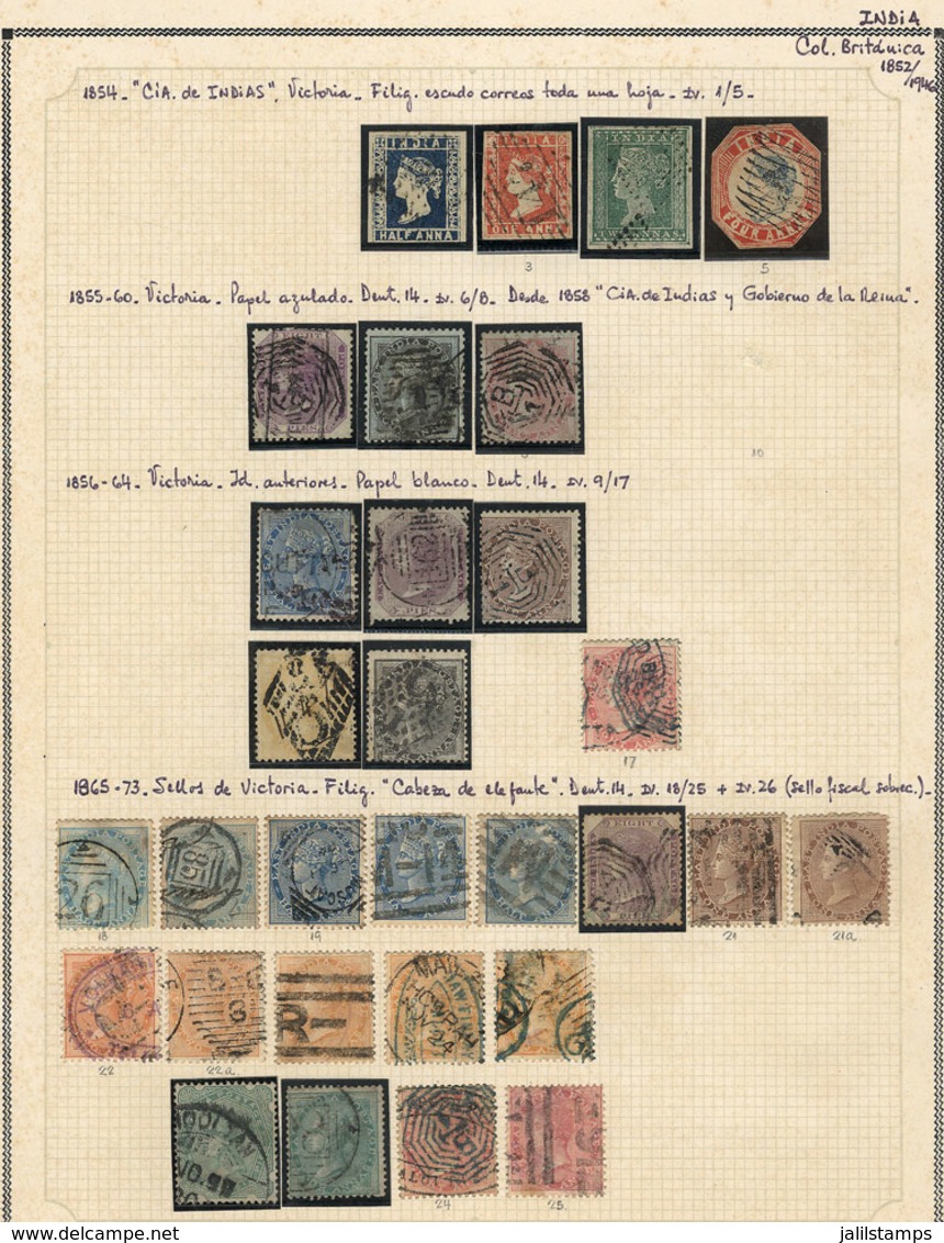 INDIA: Collection On Pages (circa 1854 To 1990), Used And Mint Stamps, Most Of Fine Quality, Including Many Good Values  - Collections, Lots & Series