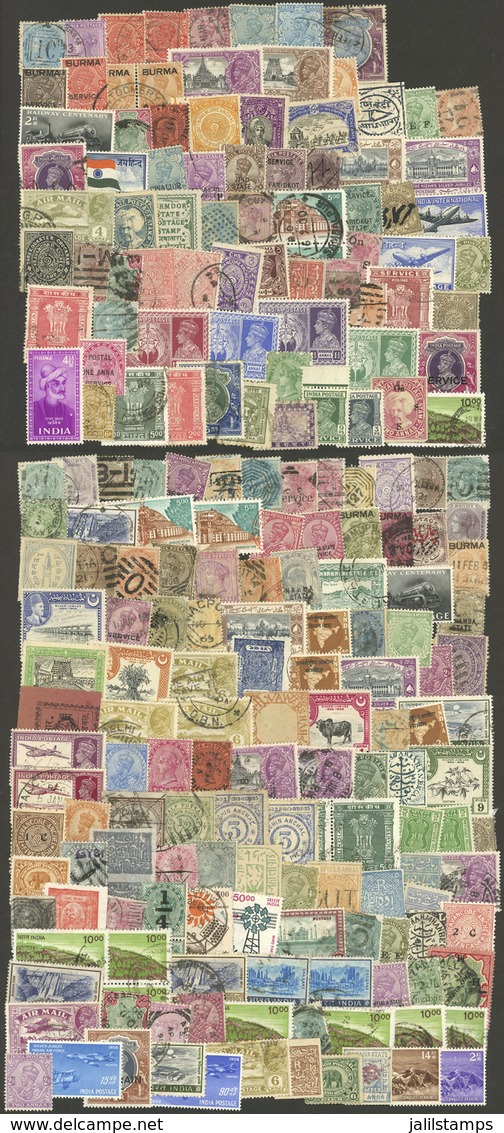 INDIA + STATES: Envelope Containing A Good Amount Of Used Or Mint Stamps, Very Fine General Quality! - Autres & Non Classés