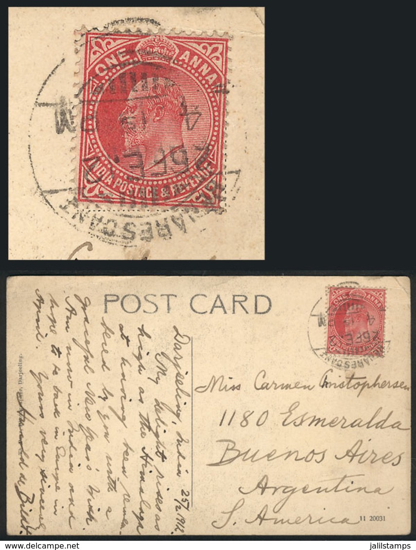BRITISH INDIA: Postcard Sent From Darjeeling To Argentina On 25/FE/1912, Unusual Destination, Very Attractive! - Otros & Sin Clasificación
