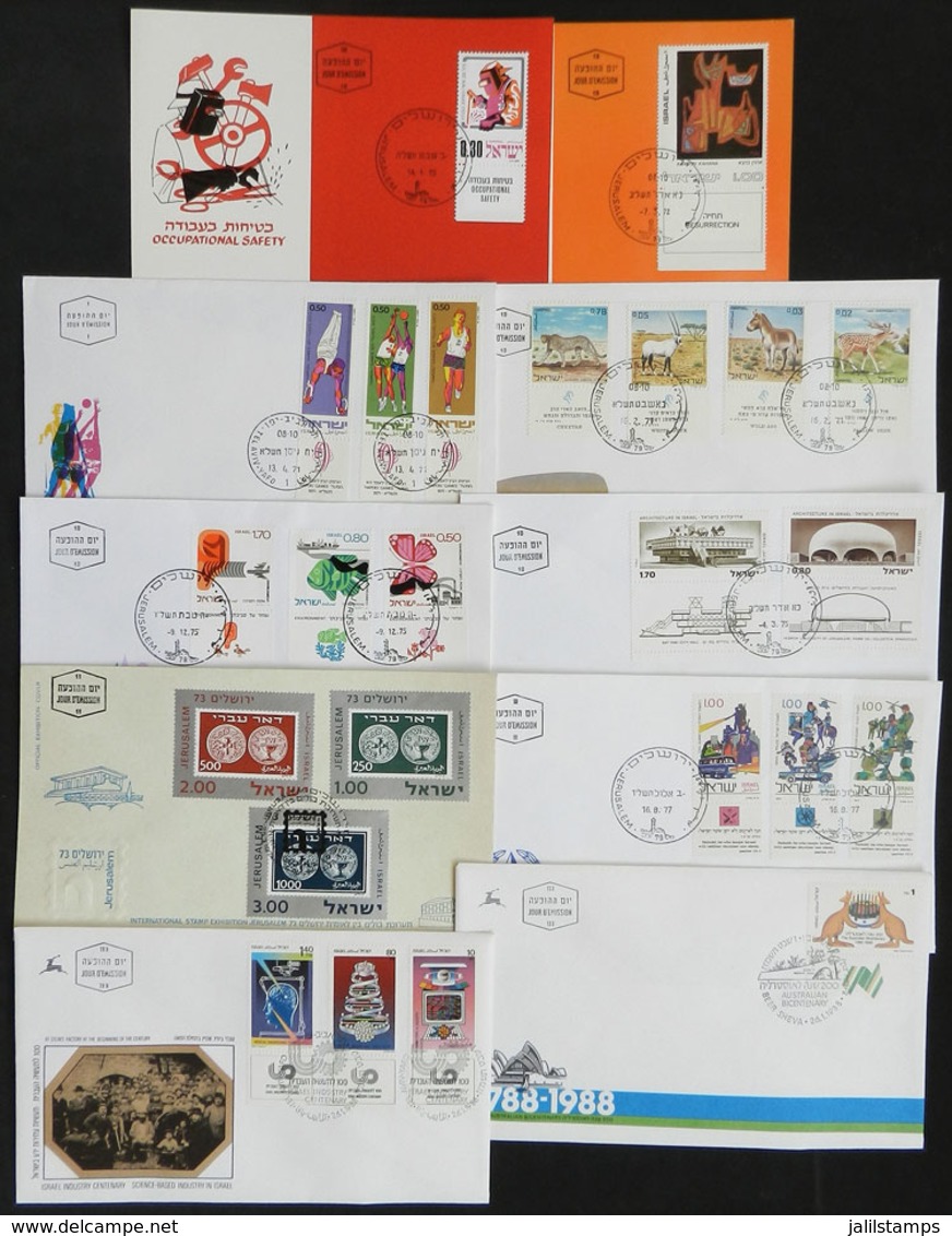 ISRAEL: Box With Approximately 500/600 Covers And First Day Cards Of 1970/1988, Very Thematic And Attractive, And All Of - Autres & Non Classés