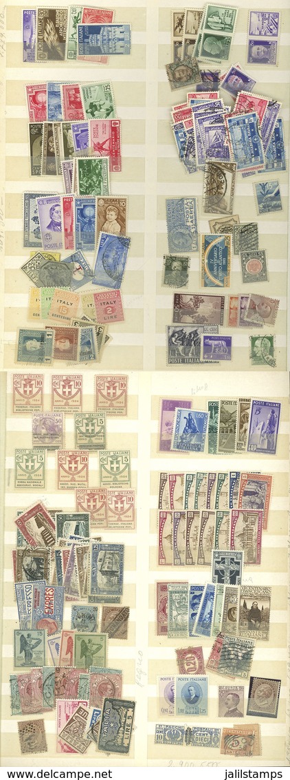 ITALY: Interesting Stock Of Used Or Mint (they Can Be Without Gum) Stamps In A Stockbook, MANY HUNDREDS, Including Scarc - Non Classés