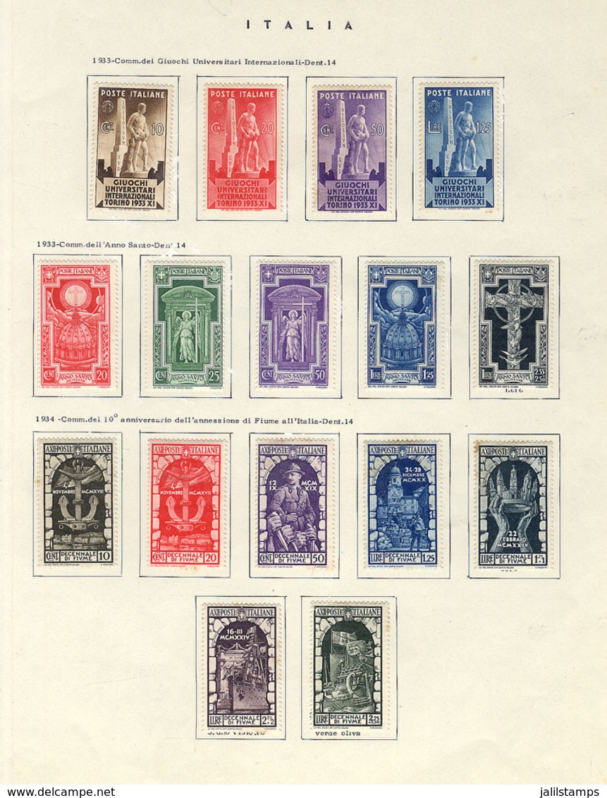 ITALY: Balance Of Collection On Album Pages With Good Stamps And Sets, Almost All Mint Hinged (some Without Gum). There  - Unclassified