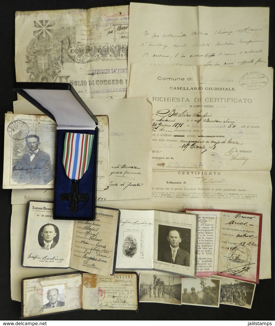 ITALY: WORLD WAR I SOLDIER, Who Emigrated To Argentina: Lot Of Several Objects That Belonged To Serafino Barbiero, Who W - Zonder Classificatie