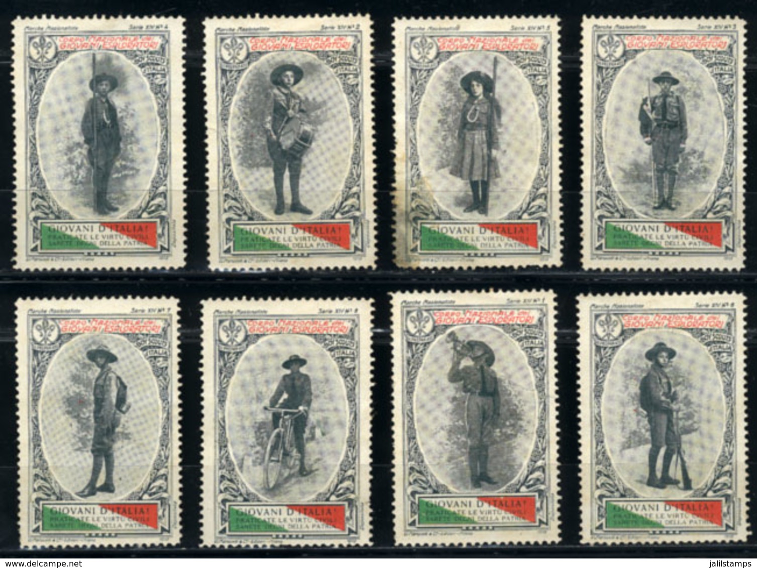 ITALY: 8 Old Cinderellas, Topic SCOUTS, Most Of Fine To VF Quality (some May Have Defects), Very Interesting! - Cinderellas
