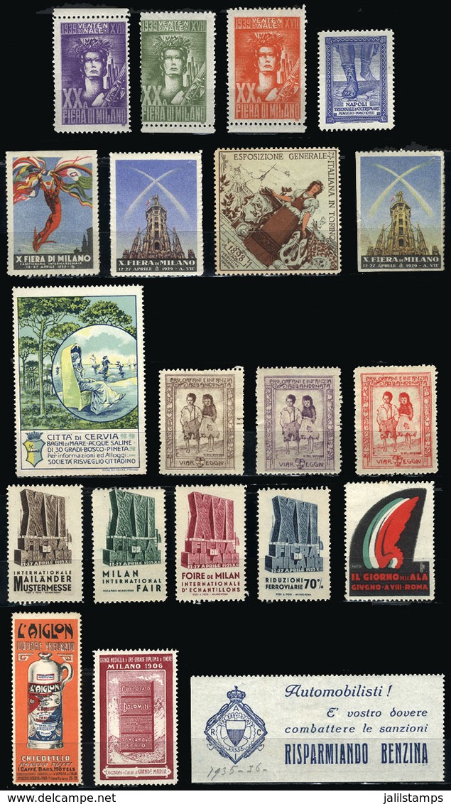 ITALY: 20 Old Cinderellas, Some Very Rare, Varied Topics, Most Of Fine To VF Quality (some May Have Defects), Very Inter - Erinnophilie