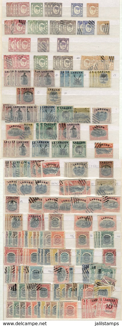 LABUAN: Envelope Containing A Large Number Of Old Stamps, Very Fine General Quality, HIGH CATALOG VALUE, Good Opportunit - Andere & Zonder Classificatie