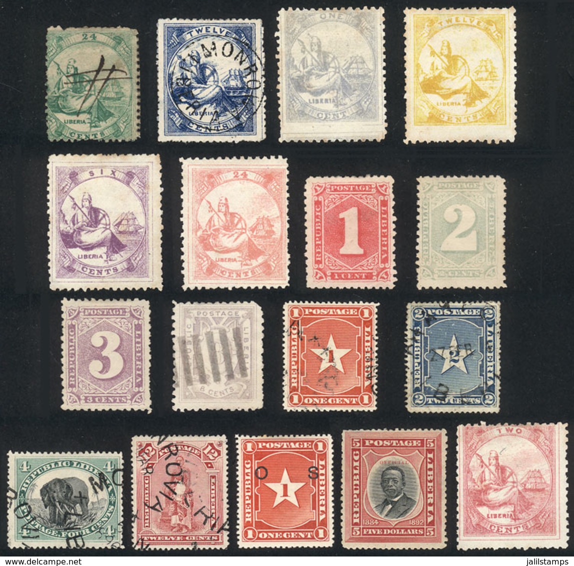 LIBERIA: Small Lot Of Interesting Old Stamps, Used Or Mint Without Gum, The General Quality Is Fine To VF, Low Start! - Liberia