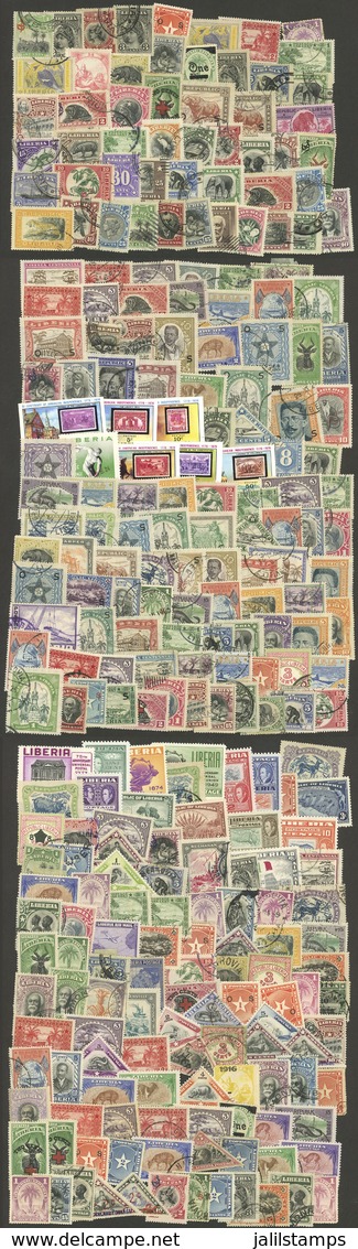 LIBERIA: Envelope Containing A Large Number Of Used Or Mint Stamps, Fine General Quality, HIGH CATALOG VALUE, Good Oppor - Liberia