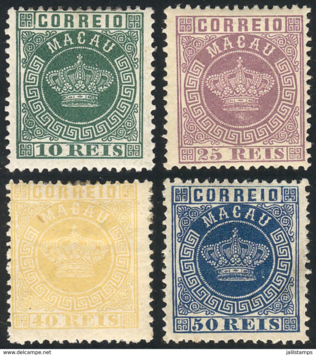 MACAU: Sc.3 + 7 + 9 + 11, The Set Of 4 Values Issued In 1885 With Perf 12½, Mint, Fine To VF Quality, Catalog Value US$1 - Sonstige & Ohne Zuordnung