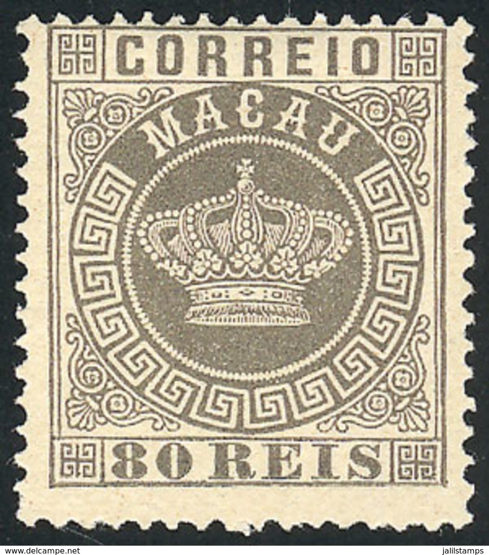 MACAU: Sc.12, 1884/5 80Rs. Gray, Mint No Gum, VF Quality, Catalog Value US$57+ - Other & Unclassified