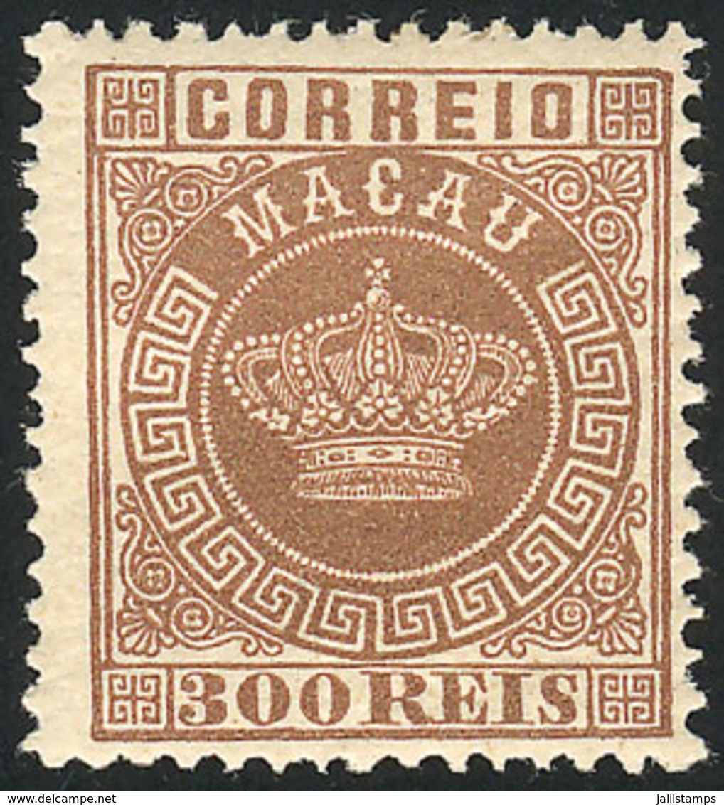 MACAU: Sc.15, 1884/5 300Rs. Chocolate, Mint Original Gum, VF Quality, Catalog Value US$100. - Other & Unclassified