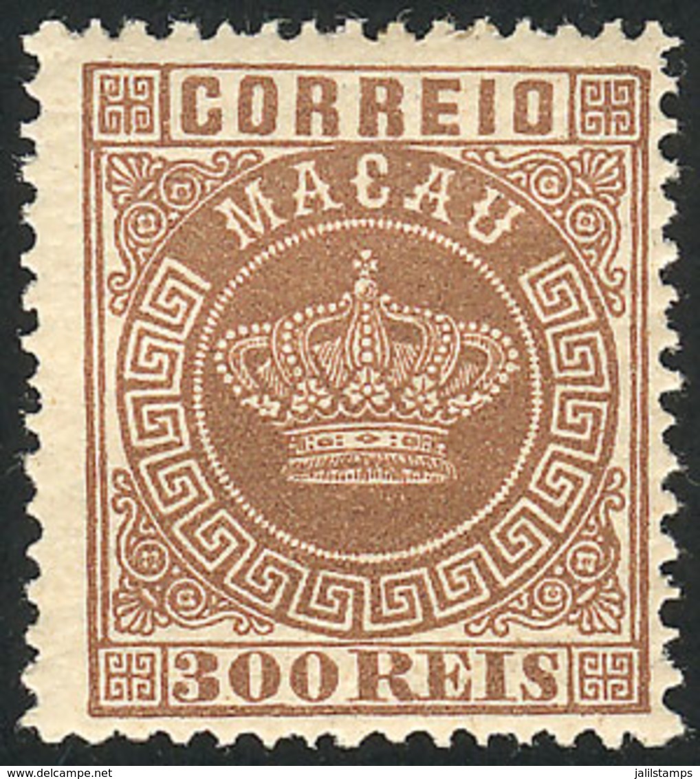 MACAU: Sc.15, 1884/5 300Rs. Chocolate, Mint Original Gum, VF Quality, Catalog Value US$100. - Otros & Sin Clasificación