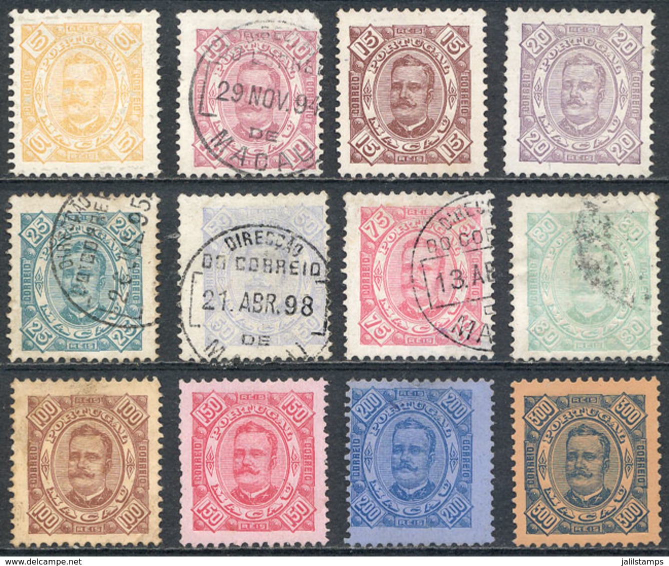 MACAU: Sc.46/57, 1894 King Carlos, Cmpl. Set Of 12 Values, Mint Or Used, Most Of Fine Quality And A Few With Minor Defec - Andere & Zonder Classificatie