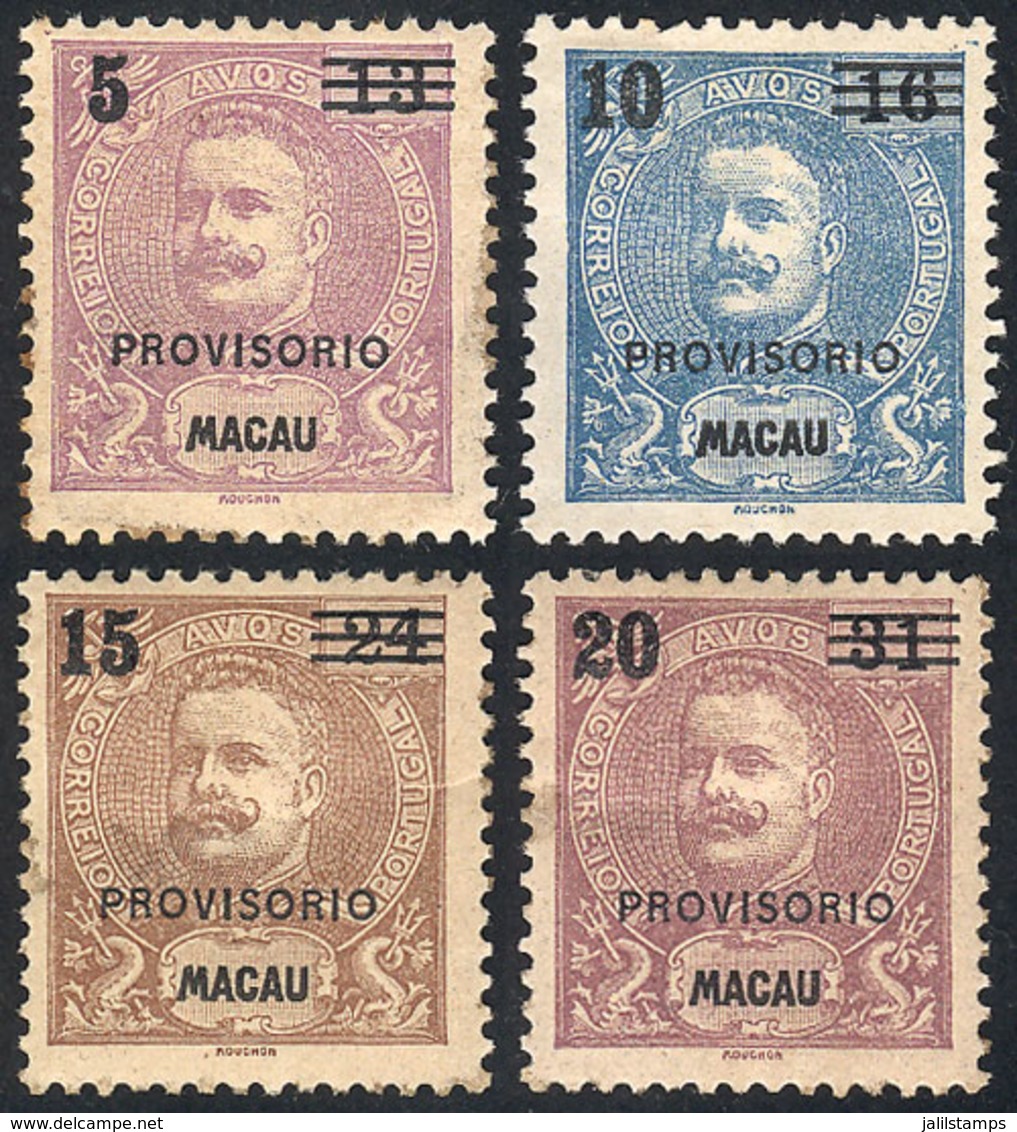 MACAU: Sc.104/107, 1900 Cmpl. Set Of 4 Overprinted Values, VF Quality, Catalog Value US$90. - Sonstige & Ohne Zuordnung