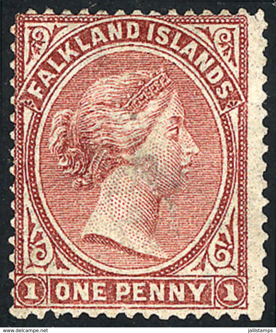 FALKLAND ISLANDS/MALVINAS: Sc.1, 1879 1p. Unwatermarked, Mint Original Gum, Small Thin Else VF, Catalog Value US$850. - Falkland