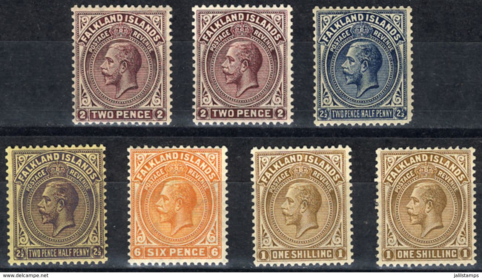 FALKLAND ISLANDS/MALVINAS: Sc.43/47, Of Some There Are 2 Examples In Different Shades, Fine To VF Quality, Catalog Value - Falklandinseln