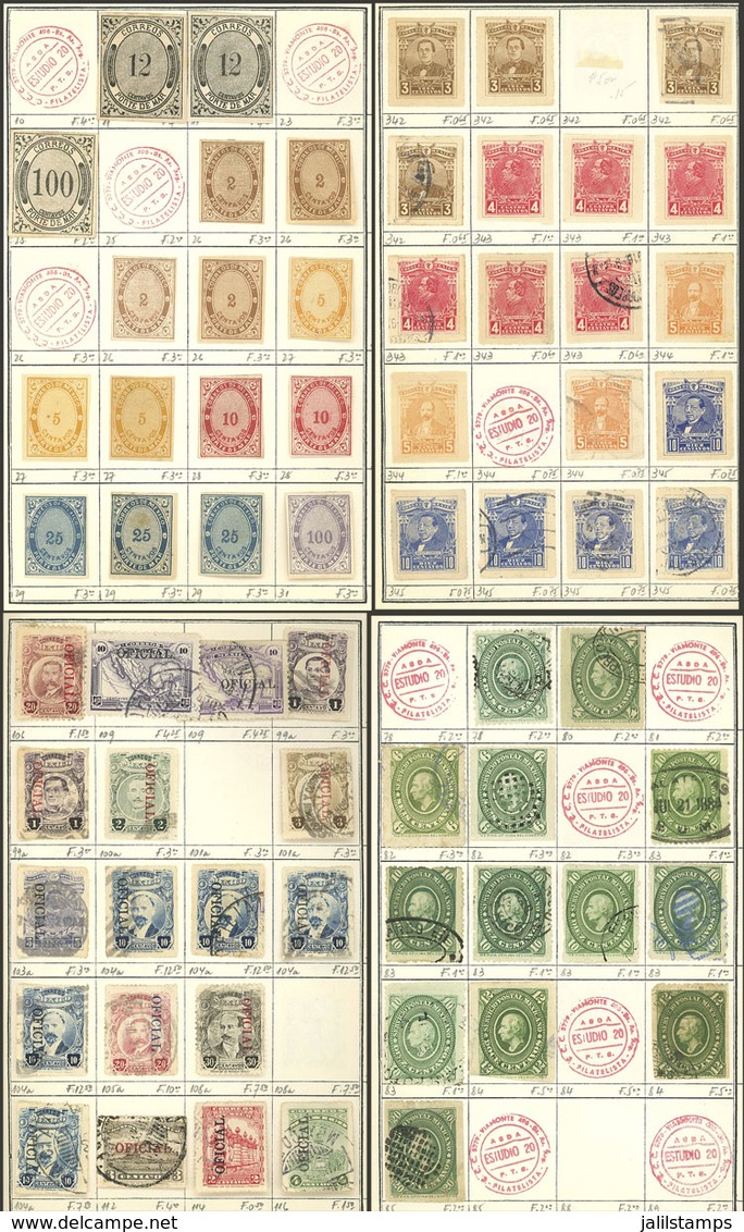 MEXICO: Accumulation Of Good Stamps In 11 Approvals Book, Including Good Old Stamps, Used Or Mint, Fine To Very Fine Gen - Mexico