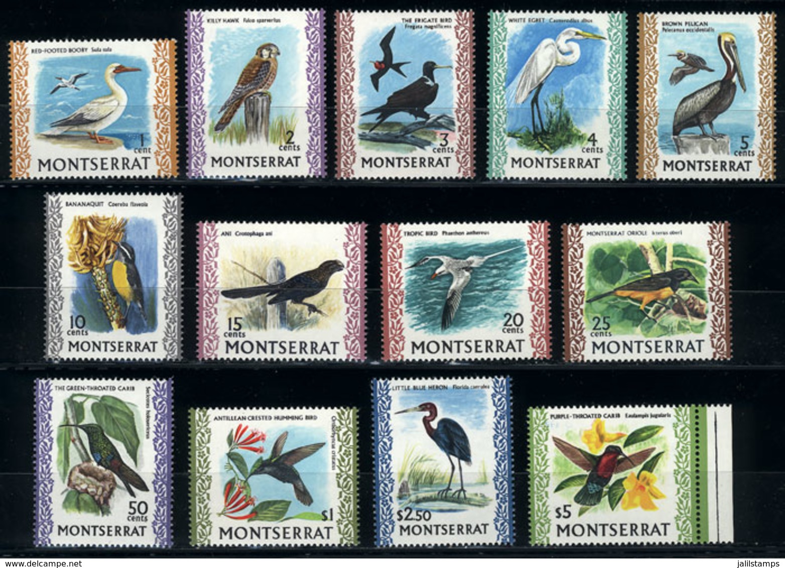 MONTSERRAT: Sc.231/243, 1970 Birds, Complete Set Of 13 Values (without 243A Issued In 1974), MNH, VF Quality! - Montserrat