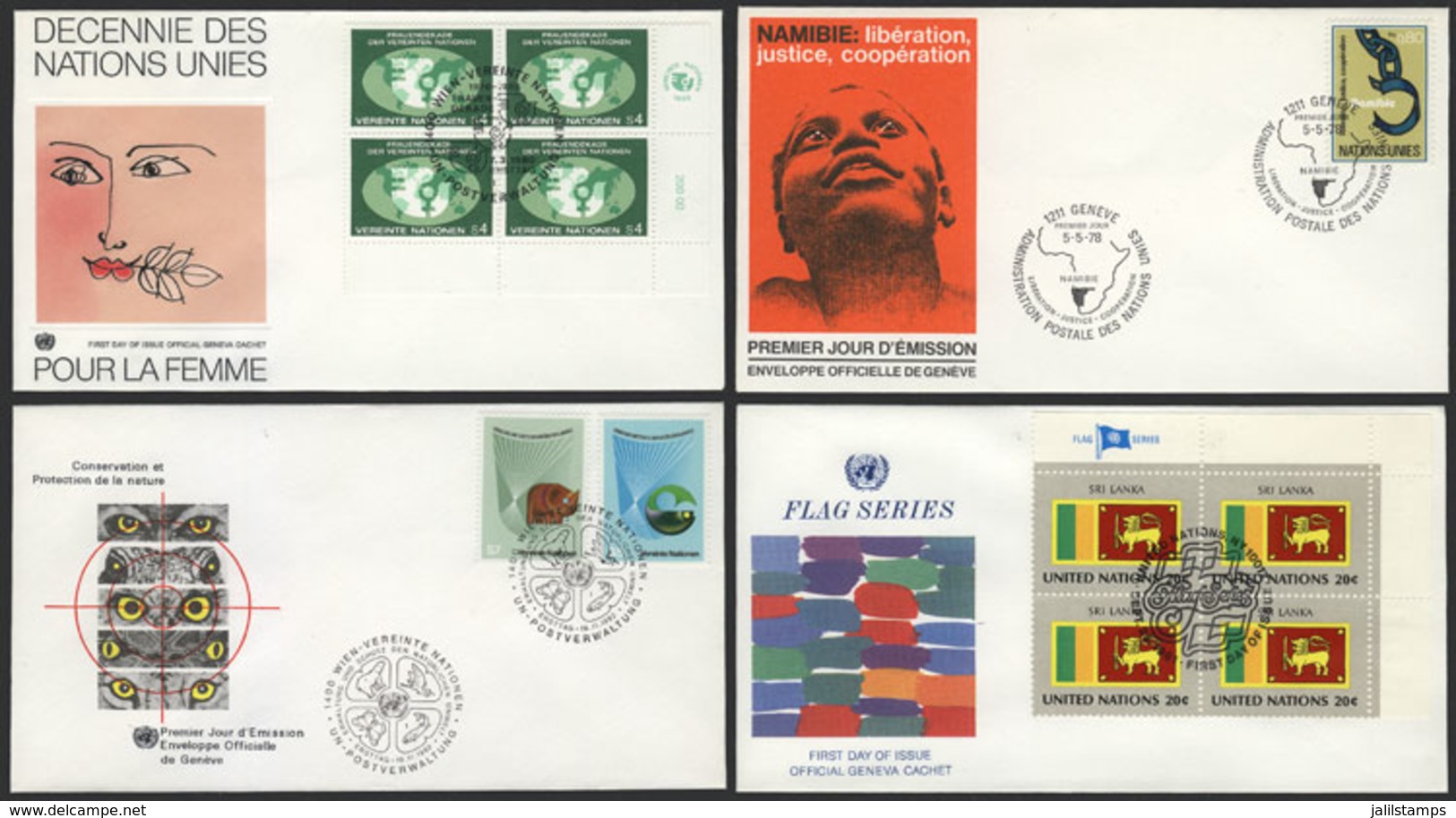 UNITED NATIONS: 59 Very Thematic First Day Covers, Of The 3 Offices, Excellent Quality, Very Low Start!! - Autres & Non Classés