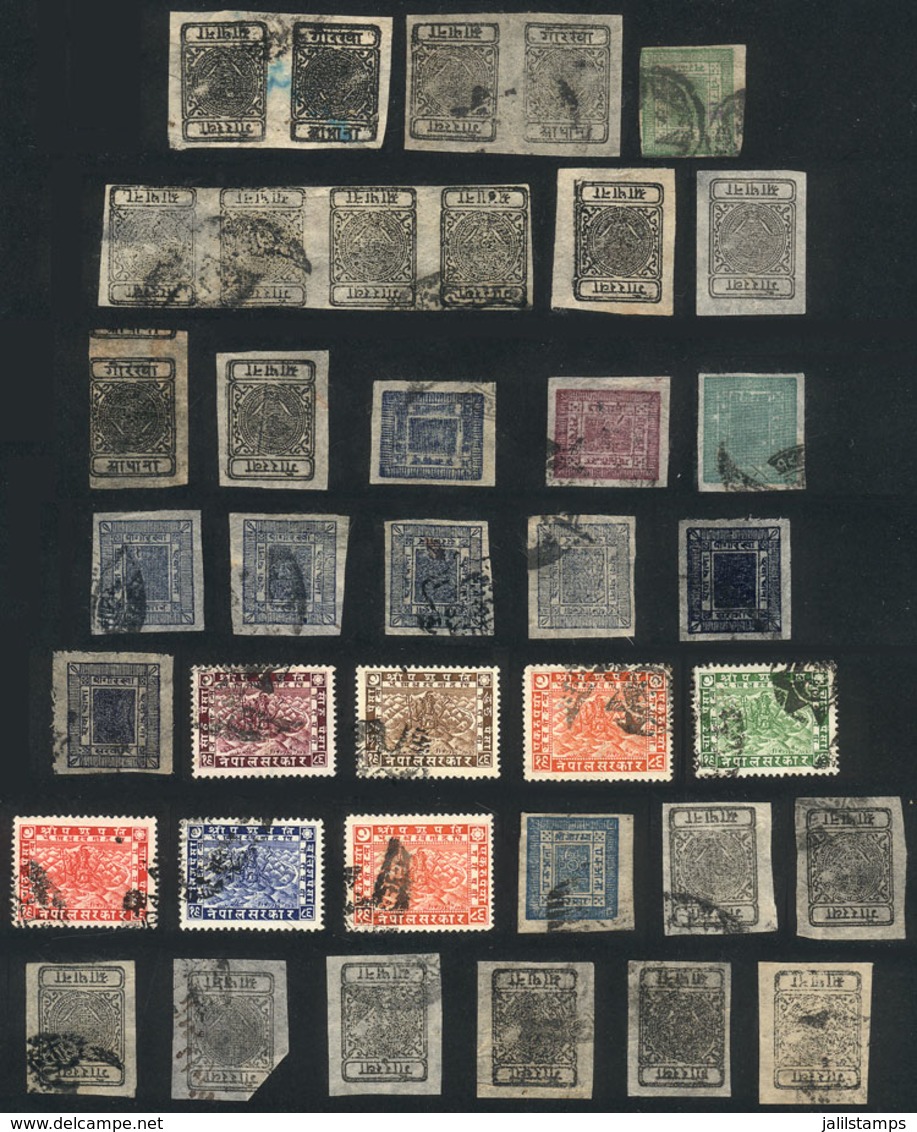 NEPAL: Interesting Group Of Old Stamps, Many Used, Including Some Tete-beche Pairs And A Handsome Strip Of 4, VF General - Nepal