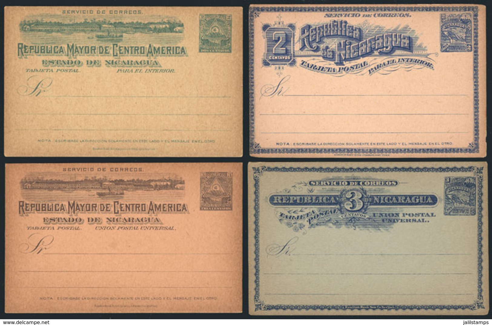 NICARAGUA: 11 Old Postal Stationeries (cards), Very Thematic: Ships, Ports, Mountains, Maps. General Quality Is Very Fin - Nicaragua