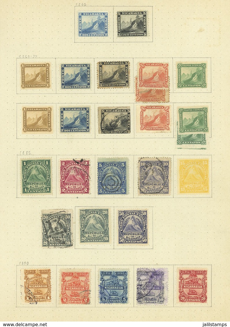 NICARAGUA: Old Collection On Pages With Large Number Of Used Or Mint (they Can Be Without Gum) Stamps, Old And Very Inte - Nicaragua