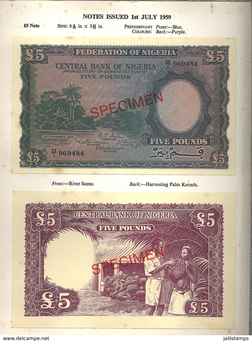NIGERIA: Gift Book Of The Central Bank Of Nigeria With SPECIMENS Of Banknotes Issued Between 1959 And 1979, With SPECIME - Unclassified