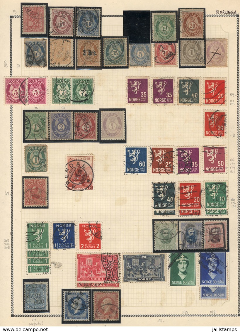 NORWAY: Collection On Pages (circa 1856 To 1980), Used Or Mint Stamps, Most Of Fine Quality, Including Many Good Values  - Other & Unclassified