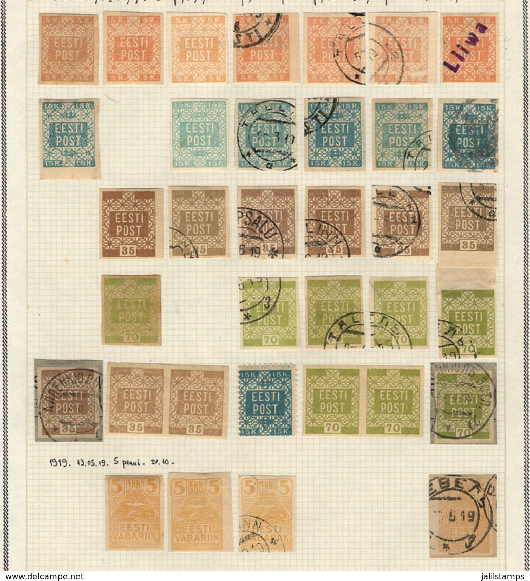 BALTIC STATES: Estonia, Latvia And Lithuania: Collection On Pages With Used Or Mint (can Be Without Gum) Stamps, Fine Ge - Europe (Other)