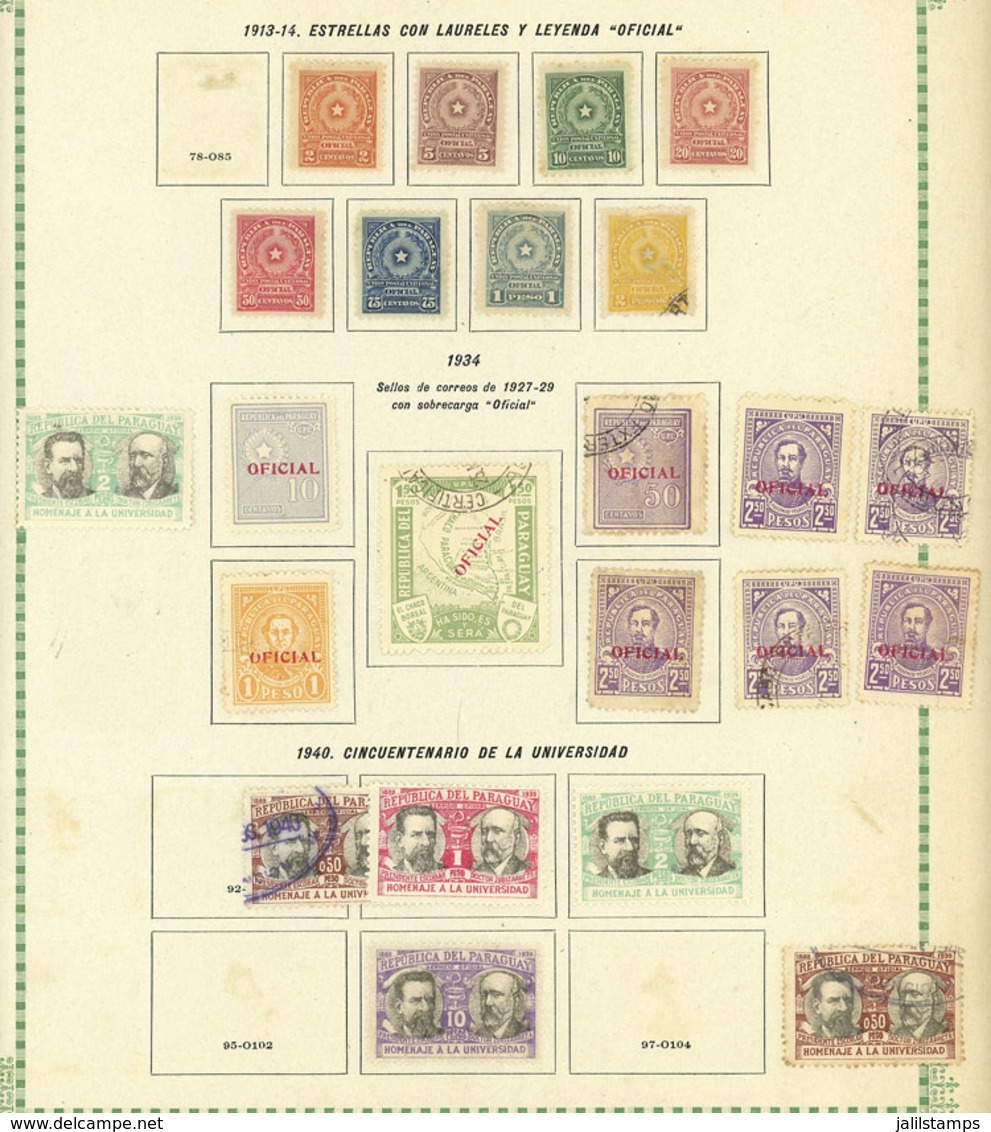 PARAGUAY: Old Collection In Album With SEVERAL HUNDREDS Old Stamps, Some May Have Minor Faults, Most Of Fine Quality, Pe - Paraguay