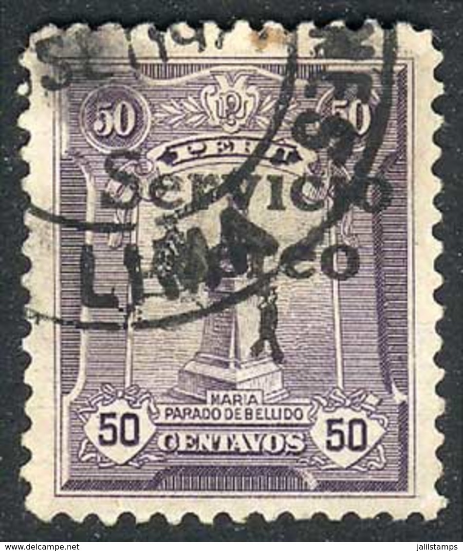 PERU: Yvert 1, "El Marinerito", 1927 50c. Used, First Printing, Overprint Type III (of The Matrix Of 5 Types That Is Rep - Peru