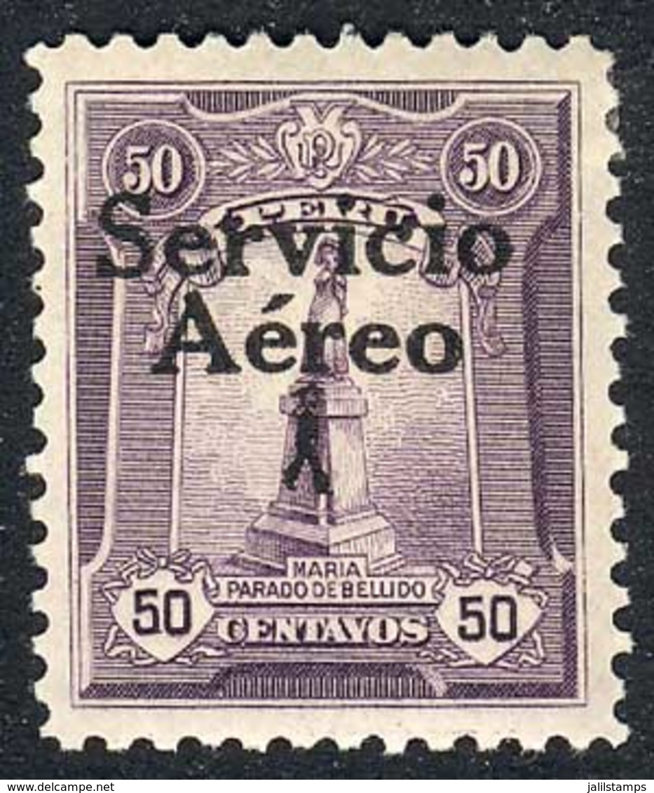 PERU: Yvert 1, "El Marinerito", 1927 50c. SECOND PRINTING, Mint Example Of Excellent Quality!" - Pérou