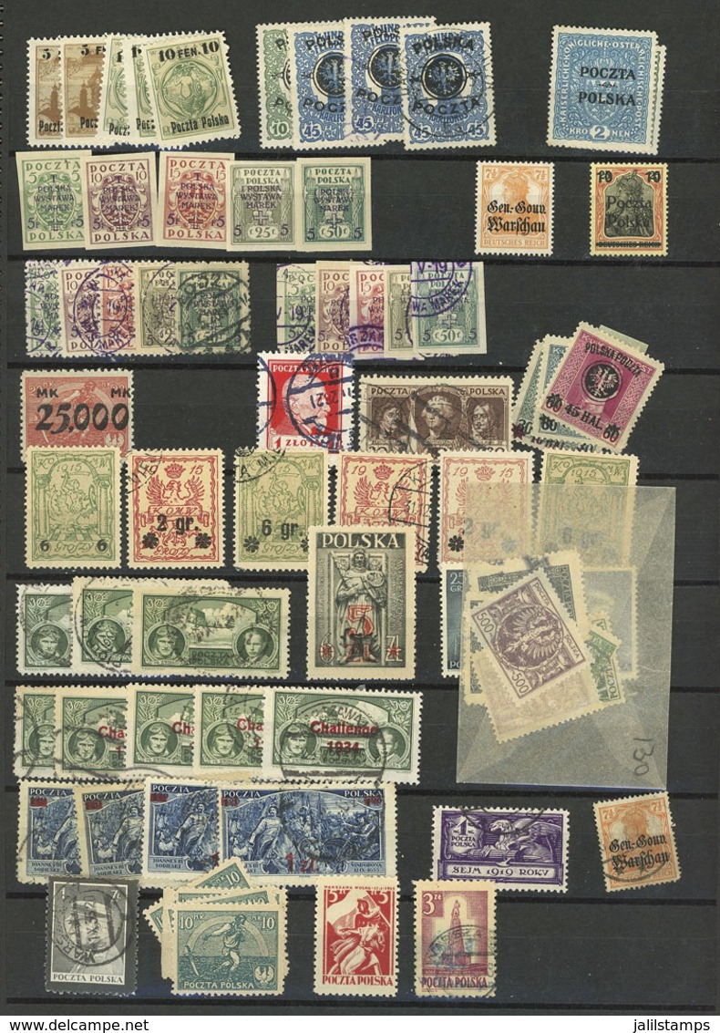 POLAND: Attractive Stock Of Stamps Of All Periods And A Good Number Souvenir Sheets Mounted In Stockbook, Used Or Mint A - Andere & Zonder Classificatie