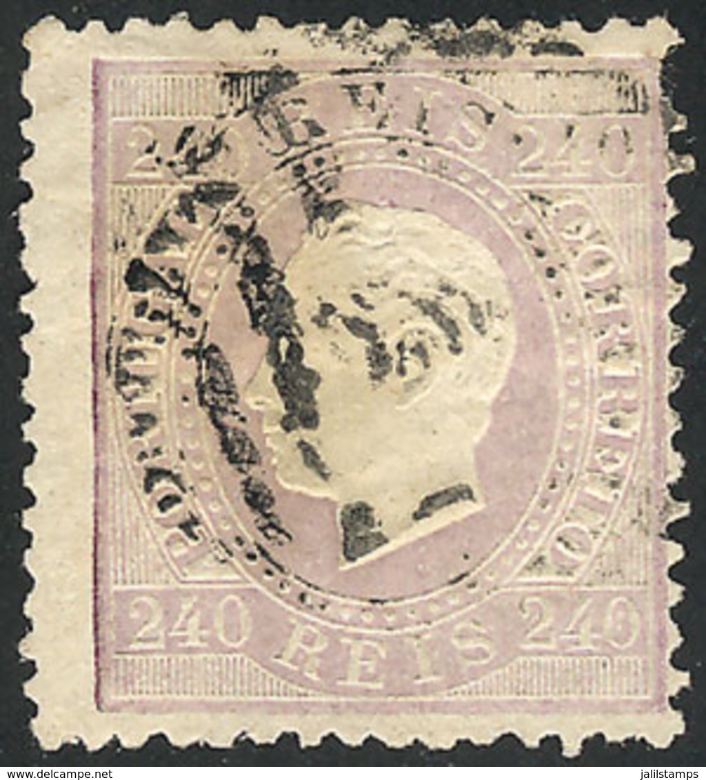 PORTUGAL: Sc.49, 1870/84 240R. Light Violet, Perforation 12½, Used, Fine Quality, Rare, Catalog Value US$1,050. - Other & Unclassified