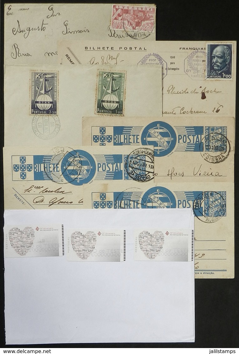 PORTUGAL: Lot Of Cover And Card Sent To Brazil + FDC Cover Of 4/AP/1952 + 3 Used Postal Cards Of 25Rs. + Modern Cover Wi - Otros & Sin Clasificación