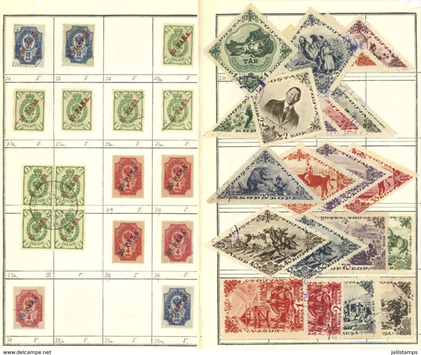 RUSSIA + TOUVA: Approvals Book With A Good Number Or Used Or Mint Stamps (some May Be Without Gum), VF General Quality,  - Sonstige & Ohne Zuordnung