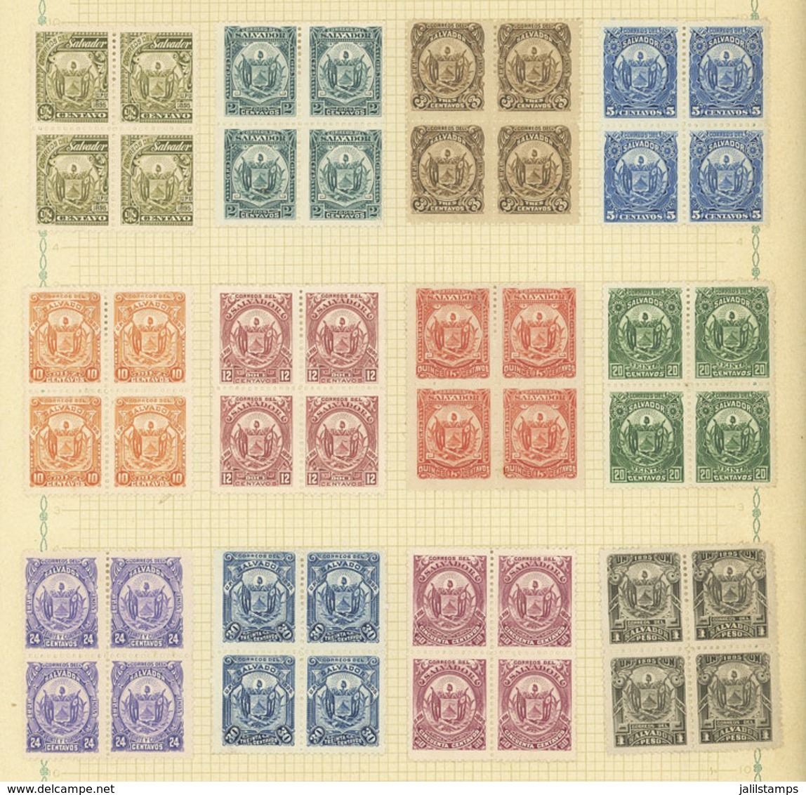 EL SALVADOR: Old Collection On Album Pages, Including Some Definitives, Postage Due Stamps, Officials And More, Includin - El Salvador