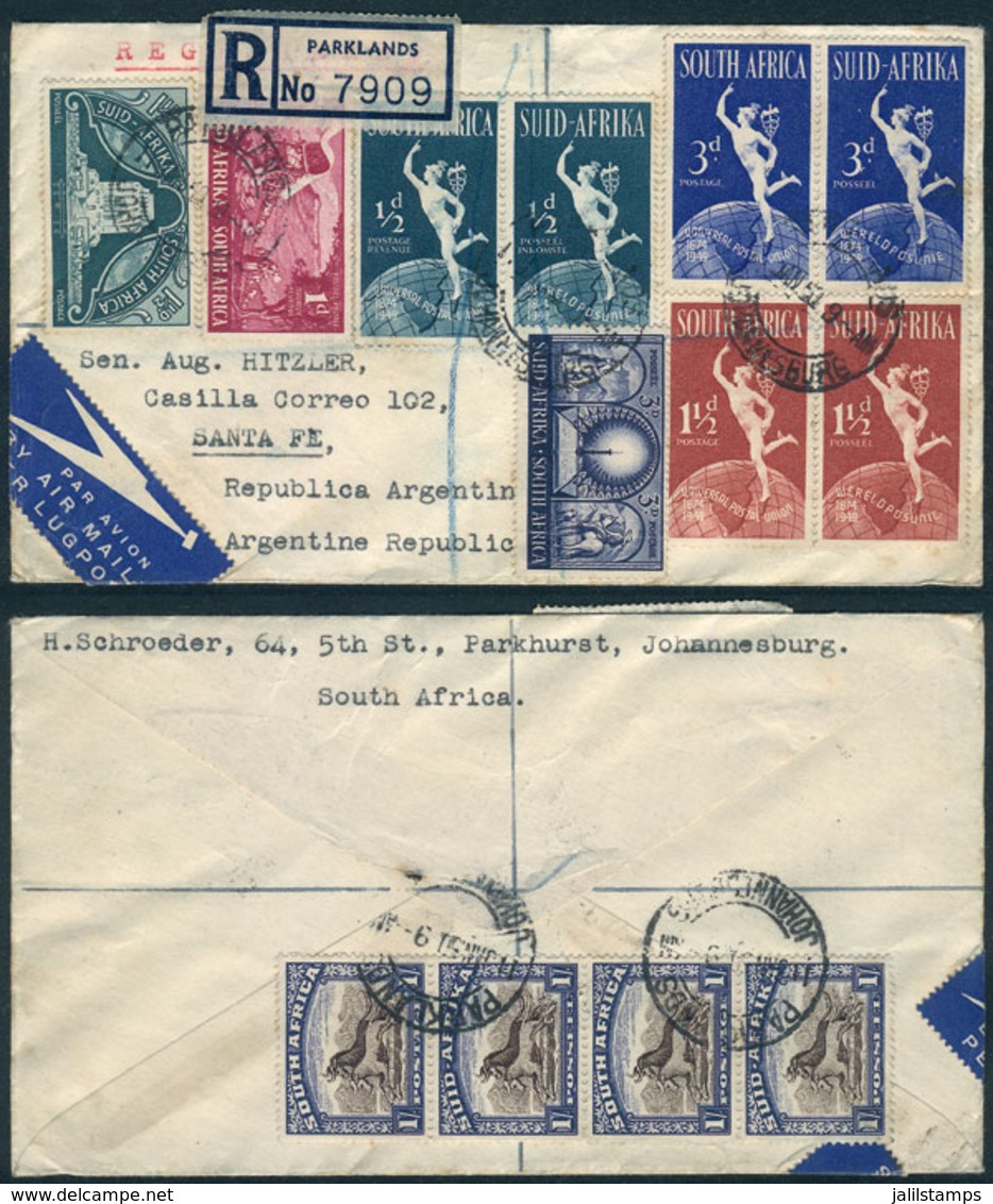 SOUTH AFRICA: Registered Cover Sent From Parklands To Argentina On 11/JA/1951 With Very Nice Postage, VF Quality! - Ohne Zuordnung