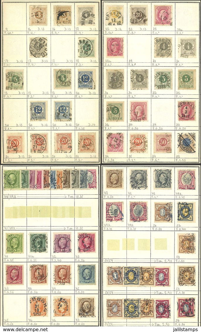 SWEDEN: Accumulation Of Good Stamps In 7 Approvals Book, Including Good Old Stamps, Used Or Mint, Fine To Very Fine Gene - Autres & Non Classés