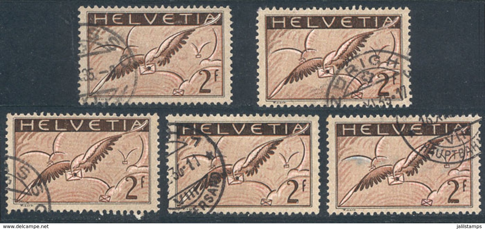 SWITZERLAND: Sc.C15, 5 Used Examples, All Without Grilled Gum, Fine To Very Fine Quality, Catalog Value US$425. - Autres & Non Classés