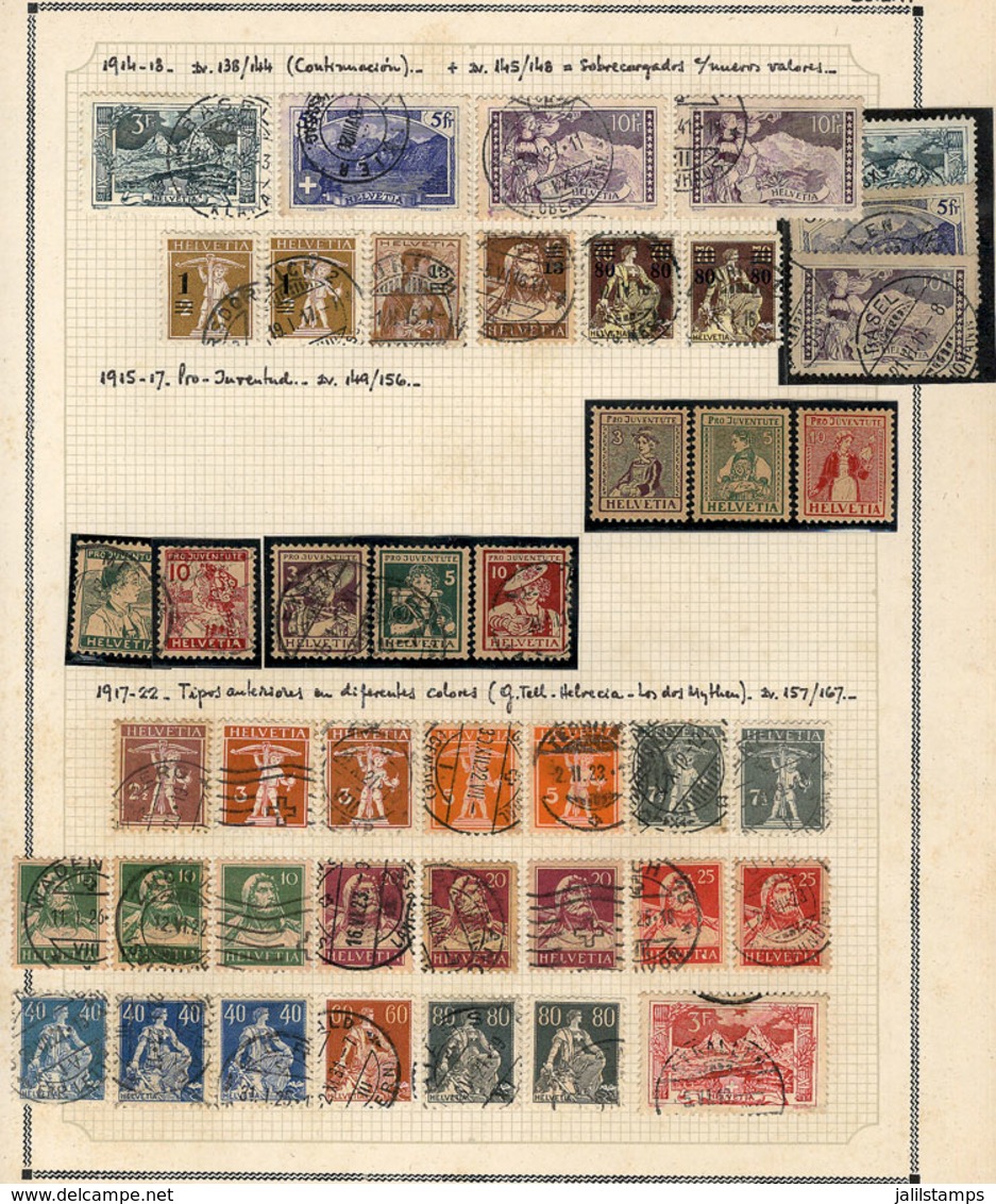 SWITZERLAND: Collection On Pages (circa 1870 To 1990), Used Or Mint Stamps, Most Of Fine Quality (some With Minor Defect - Otros & Sin Clasificación
