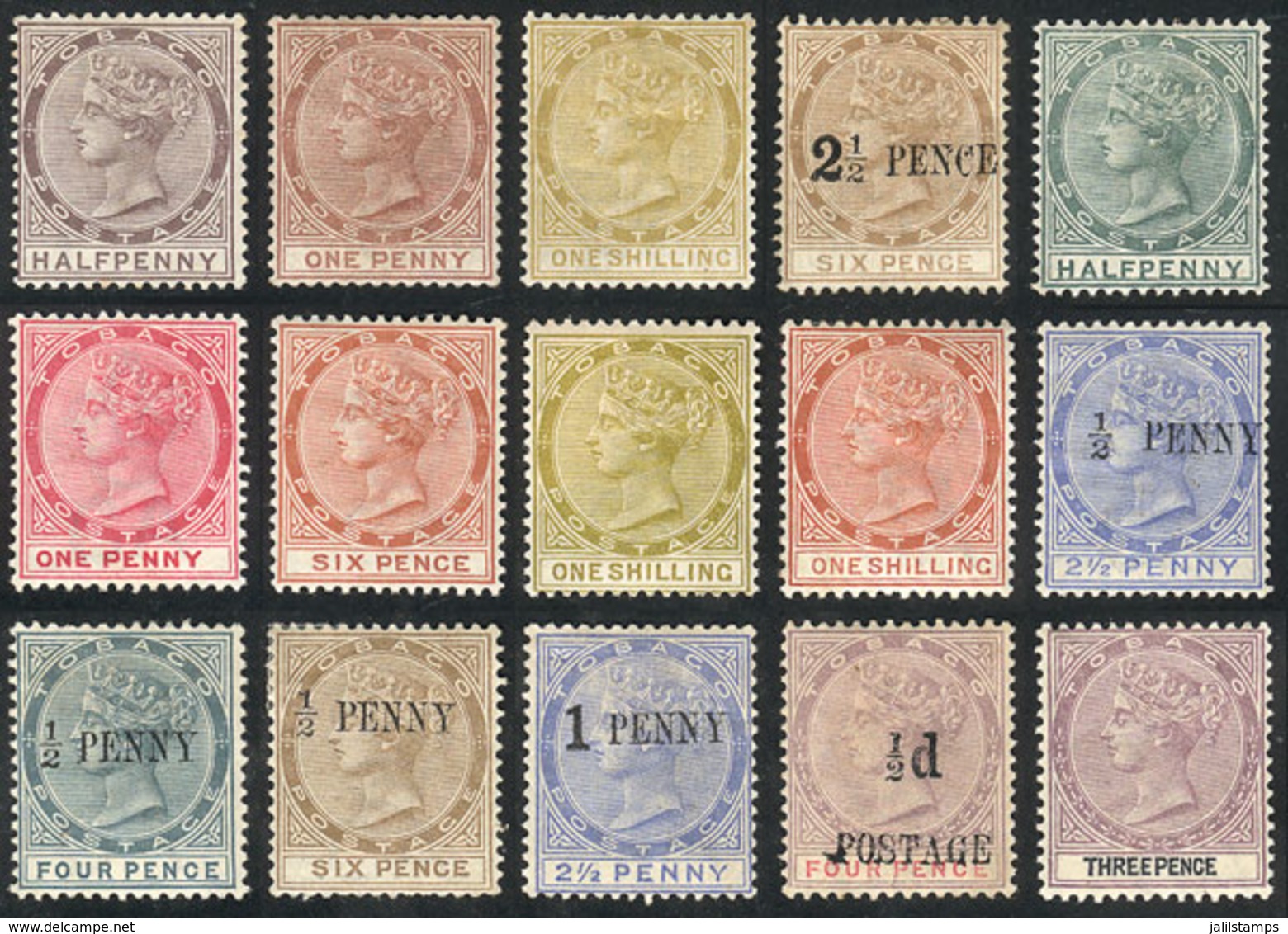 TOBAGO: Lot Of Stamps Issued Between 1880 And 1896 (including Sc.8, 9 And 12 With CC Wmk), Most Mint With Original Gum A - Trinidad & Tobago (...-1961)