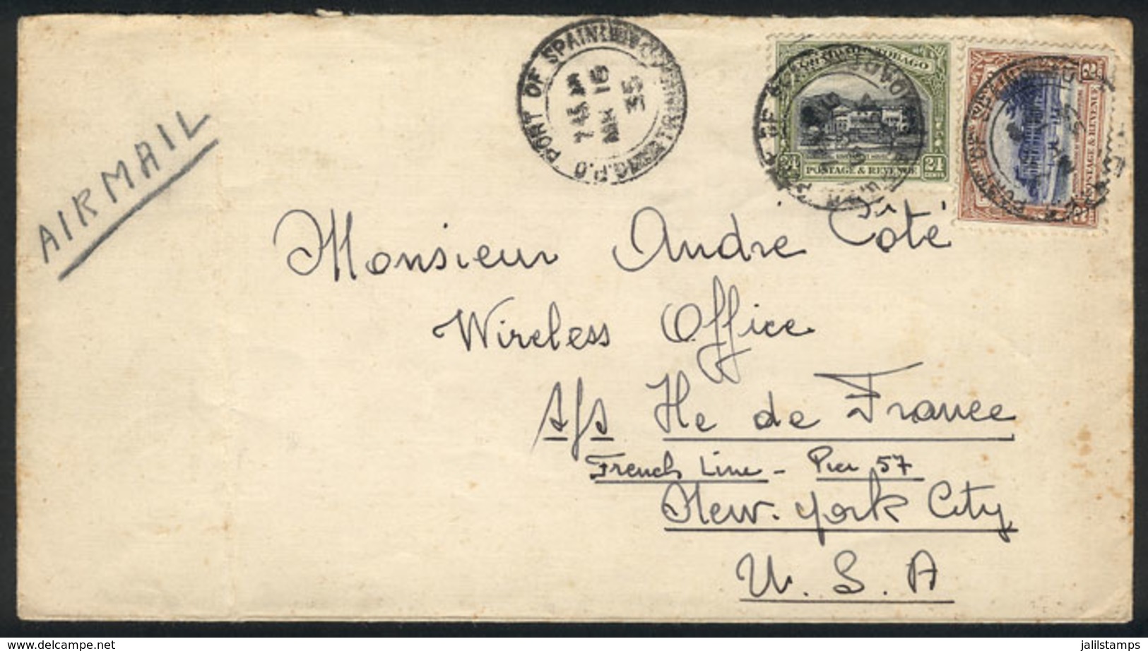 TRINIDAD AND TOBAGO: Cover Sent To USA On 16/MAR/1935 Franked With 26c. (24c. + 2c.) - Trinité & Tobago (1962-...)