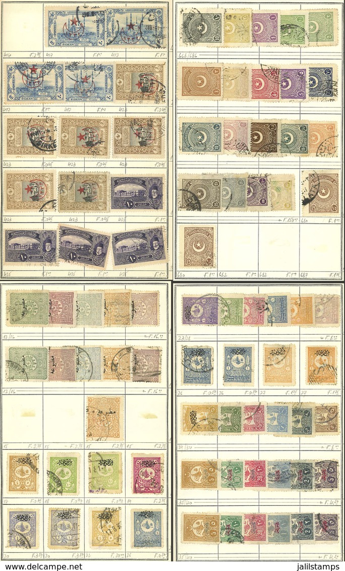 TURKEY: Accumulation Of Good Stamps In 8 Approvals Book, Including Good Old Stamps, Used Or Mint, Fine To Very Fine Gene - Other & Unclassified