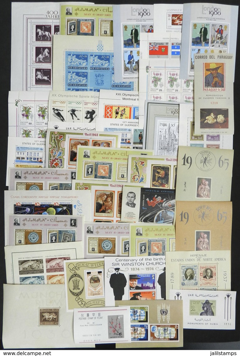 WORLDWIDE: 37 Souvenir Sheets Of Varied Countries, Almost All MNH And Of VF Quality, VERY THEMATIC, Low Start! - Sonstige & Ohne Zuordnung