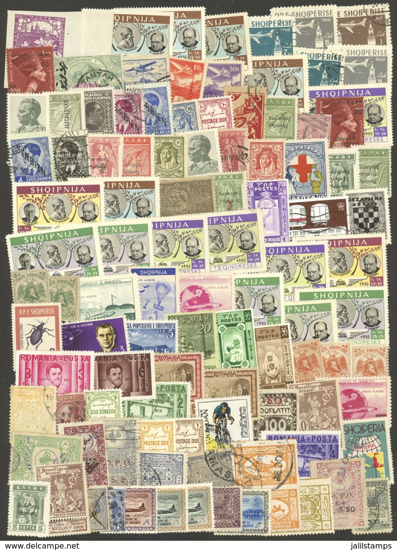 WORLDWIDE: Envelope Containing Stamps Of Varied Countries And Periods (including Several Very Attractive Examples Of SAU - Autres & Non Classés